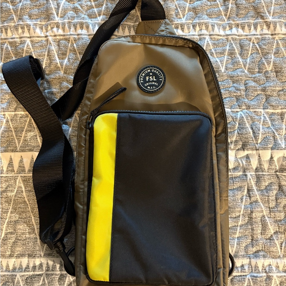 Fossil Black and Yellow Belt Bag with Modern Urban Aesthetic